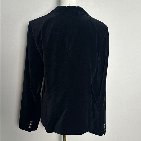 Vintage Womens Velvet Classic Tailored Whimsigoth Dark Academia Blazer 12 Black - Picture 3 of 8